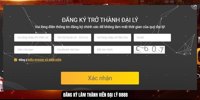 Đăng ký làm thành viên đại lý 888B